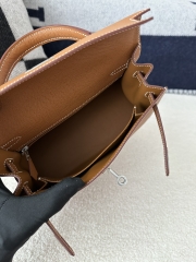 Kelly 25cm in Imported Epsom Leather, CK37 Gold with Silver Hardware