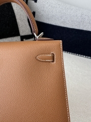 Kelly 25cm in Imported Epsom Leather, CK37 Gold with Silver Hardware