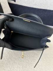 Kelly 25cm in Imported Epsom Leather, 2Z Blue Nuit Midnight Blue with Gold Hardware