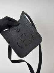 Mini Evelyne in Imported TC Clemence Leather, CC89 Noir Black with Gold Hardware