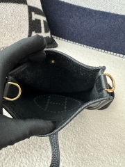 Mini Evelyne in Imported TC Clemence Leather, CC89 Noir Black with Gold Hardware