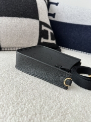Mini Evelyne in Imported TC Clemence Leather, CC89 Noir Black with Gold Hardware