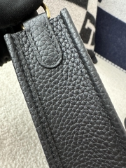 Mini Evelyne in Imported TC Clemence Leather, CC89 Noir Black with Gold Hardware