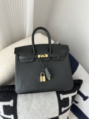 Birkin 25cm in Imported Chevre Goatskin, CC89 Noir Black with Gold Hardware