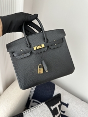 Birkin 25cm in Imported Chevre Goatskin, CC89 Noir Black with Gold Hardware