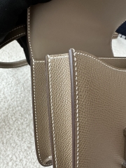 Constance 18cm Classic in Imported Epsom Leather, CK18 Etoupe Grey with Silver Hardware