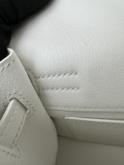 Kelly Danse 22cm Dance Bag in Imported Swift Calfskin, 01 Blank Pure White with Silver Hardware