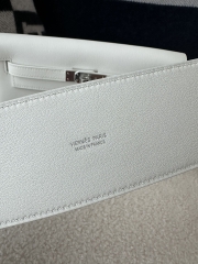 Kelly Danse 22cm Dance Bag in Imported Swift Calfskin, 01 Blank Pure White with Silver Hardware