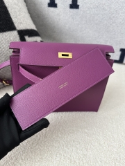 Kelly Danse 22cm Dance Bag in Imported Evercolor Calfskin, P9 Anemone with Gold Hardware
