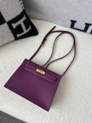Kelly Danse 22cm Dance Bag in Imported Evercolor Calfskin, P9 Anemone with Gold Hardware