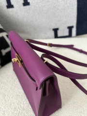 Kelly Danse 22cm Dance Bag in Imported Evercolor Calfskin, P9 Anemone with Gold Hardware