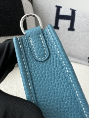 Mini Evelyne in Imported TC Clemence Leather, D2 New Blue Jean with Silver Hardware
