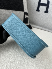 Mini Evelyne in Imported TC Clemence Leather, D2 New Blue Jean with Silver Hardware