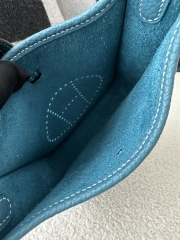 Mini Evelyne in Imported TC Clemence Leather, D2 New Blue Jean with Silver Hardware