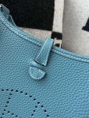 Mini Evelyne in Imported TC Clemence Leather, D2 New Blue Jean with Silver Hardware
