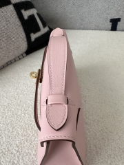 Kelly Pochette First Generation 22cm in Imported Swift Calfskin, 3Q Rose Sakura with Gold Hardware