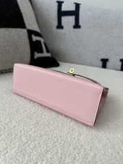Kelly Pochette First Generation 22cm in Imported Swift Calfskin, 3Q Rose Sakura with Gold Hardware