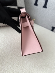 Kelly Pochette First Generation 22cm in Imported Swift Calfskin, 3Q Rose Sakura with Gold Hardware