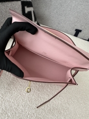 Kelly Pochette First Generation 22cm in Imported Swift Calfskin, 3Q Rose Sakura with Gold Hardware