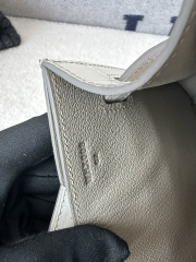 Kelly Depeches Men's Clutch 25cm in Matte Himalaya Crocodile Leather with Silver Hardware