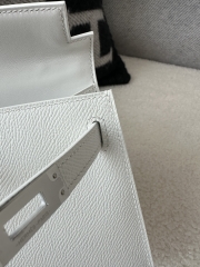 Kelly Mini II Second Generation in Pure White Epsom Leather with Silver Hardware