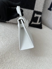 Kelly Mini II Second Generation in Pure White Epsom Leather with Silver Hardware