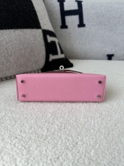Kelly Mini II Epsom Textured Calfskin Leather 5P Pink Sakura Pink Silver Hardware