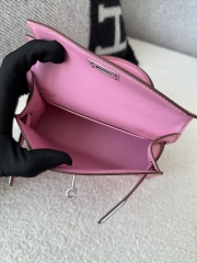 Kelly Mini II Epsom Textured Calfskin Leather 5P Pink Sakura Pink Silver Hardware