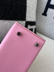 Kelly Mini II Epsom Textured Calfskin Leather 5P Pink Sakura Pink Silver Hardware