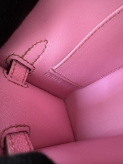 Kelly Mini II Epsom Textured Calfskin Leather 5P Pink Sakura Pink Silver Hardware