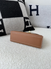 Kelly Pochette 22cm Swift  Calfskin Leather CC37 Gold Brown Gold Hardware