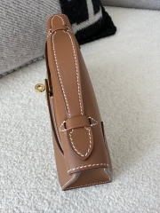 Kelly Pochette 22cm Swift  Calfskin Leather CC37 Gold Brown Gold Hardware