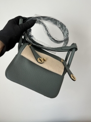 Lindy Mini TC Clemence Calfskin Leather CC63 Vert Amande Almond Green Gold Hardware