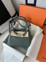 Lindy Mini TC Clemence Calfskin Leather CC63 Vert Amande Almond Green Gold Hardware