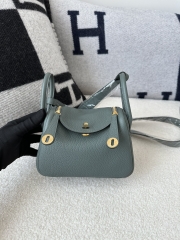 Lindy Mini TC Clemence Calfskin Leather CC63 Vert Amande Almond Green Gold Hardware