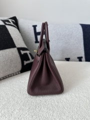Birkin 25cm Togo Calfskin Leather 0G Rouge Sellier Saddle Red Gold Hardware