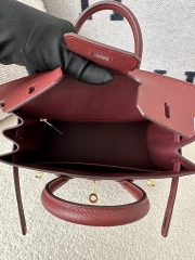 Birkin 25cm Epsom Textured Calfskin Leather CC55 Rouge H Hermès Red Gold Hardware