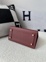 Birkin 25cm Epsom Textured Calfskin Leather CC55 Rouge H Hermès Red Gold Hardware