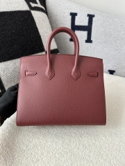 Birkin 25cm Epsom Textured Calfskin Leather CC55 Rouge H Hermès Red Gold Hardware