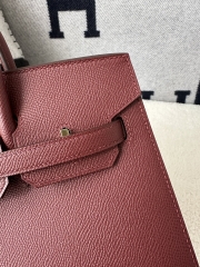 Birkin 25cm Epsom Textured Calfskin Leather CC55 Rouge H Hermès Red Gold Hardware