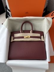 Birkin 25cm Epsom Textured Calfskin Leather CC55 Rouge H Hermès Red Gold Hardware