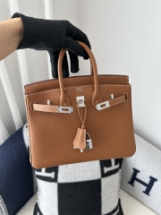 Birkin 25cm Togo Calfskin Leather CK37 Gold Brown Silver Hardware
