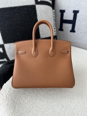 Birkin 25cm Togo Calfskin Leather CK37 Gold Brown Silver Hardware
