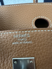 Birkin 25cm Togo Calfskin Leather CK37 Gold Brown Silver Hardware