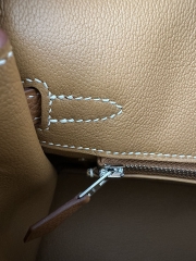 Birkin 25cm Togo Calfskin Leather CK37 Gold Brown Silver Hardware