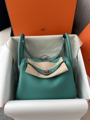 Lindy 26cm TC Clemence Calfskin Leather U1 Vert Verone Verona Green Silver Hardware