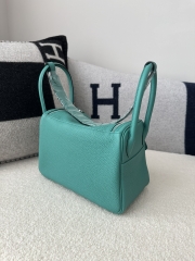Lindy 26cm TC Clemence Calfskin Leather U1 Vert Verone Verona Green Silver Hardware