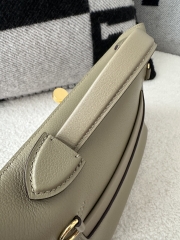 2424 Mini 21cm in Imported Evercolor and Swift Leather, 8Q Beige Marfa and M4 Gris Pale with Gold Hardware