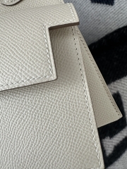 Kelly Desordre 20cm Epsom Textured Calfskin Leather CC10 Carie Milkshake White Gold Hardware
