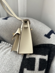 Kelly Desordre 20cm Epsom Textured Calfskin Leather CC10 Carie Milkshake White Gold Hardware